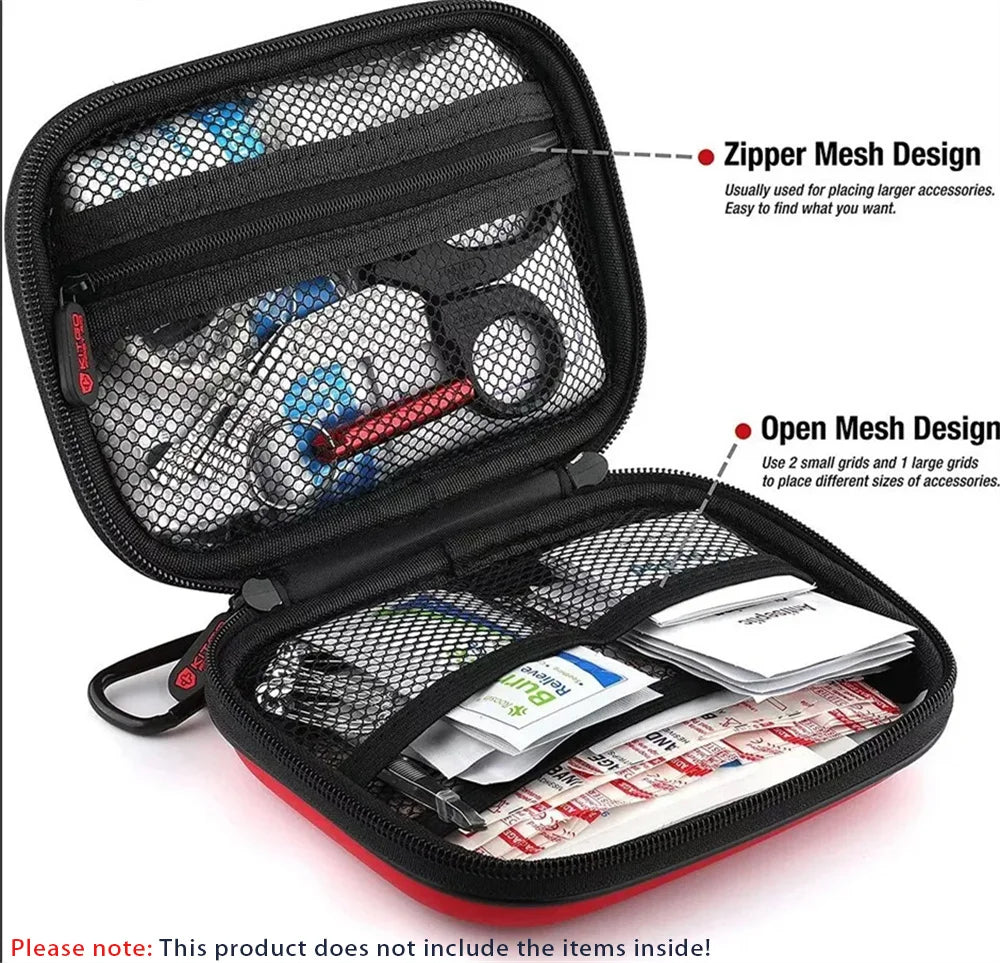 Empty Portable Emergency Medical First Aid Bag Storage Box for Household Outdoor Travel Camping Equipment Medicine Survival Kit