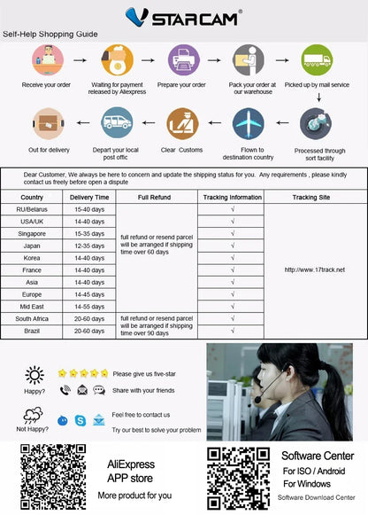 Vstarcam CS64 Outdoor Security Wireless 3MP IP Camera Smart Home Dome Waterproof Color Night Two Way AI Human Detection Camera