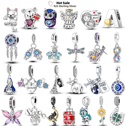 Hot Style 925 Sterling Silver Luminous Firefly Butterfly Boys Balls Cat Sunflower Charms Beads Fit Original Bracelet DIY Jewelry