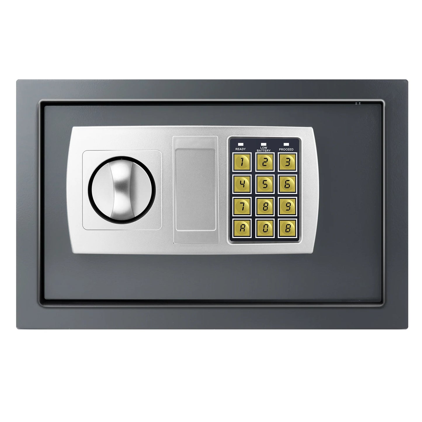 BRIEFNESS Grey digital safe Valuables security safe Electronic keypad Wall-mounted Floor-mounted