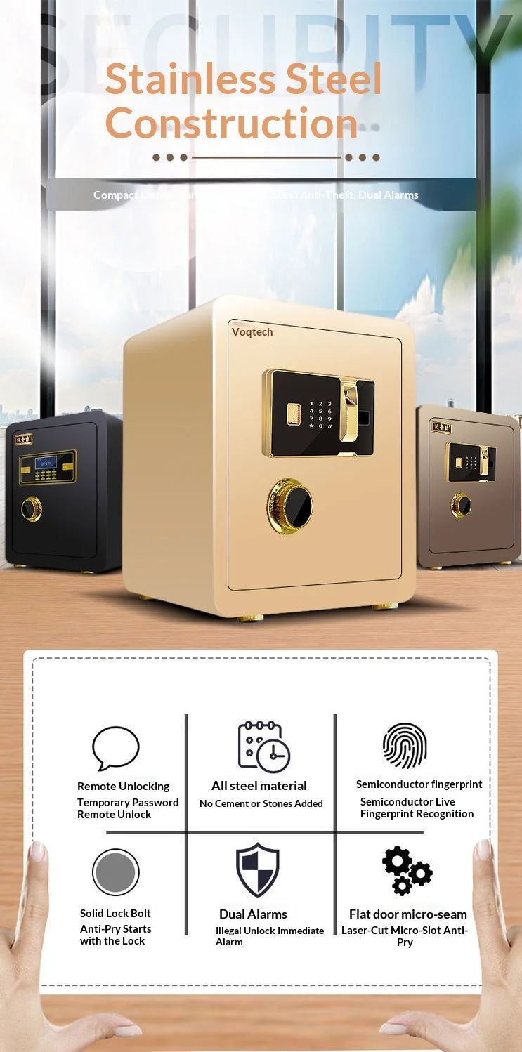 Digital Electronic Password Safe Box Home Office Hotel Concealed Wall Mini Fireproof Security Armored Wardrobe Large Deposit
