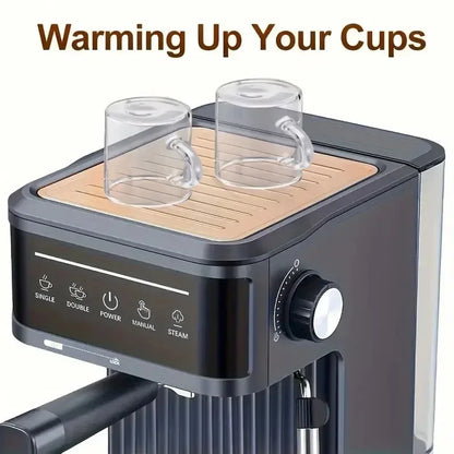 20 Bar Espresso machine Semi-Automatic coffee maker machine with 1.8L Water Tank for Espresso Latte Macchiato Cappuccino Black