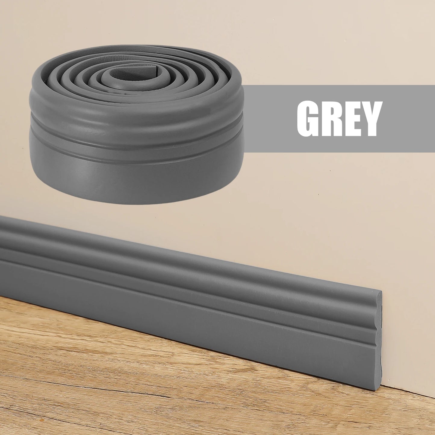 10/2M Self Adhesive Skirting Line Thickened Anti-collision Decoration Kids Corner Line Flexible Floor Skirting Foam Wall Sticker