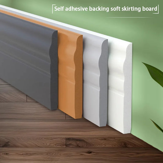 3-meter soft self-adhesive PVC skirting board - tool free, easy to install, modern and minimalist style - durable PVC material