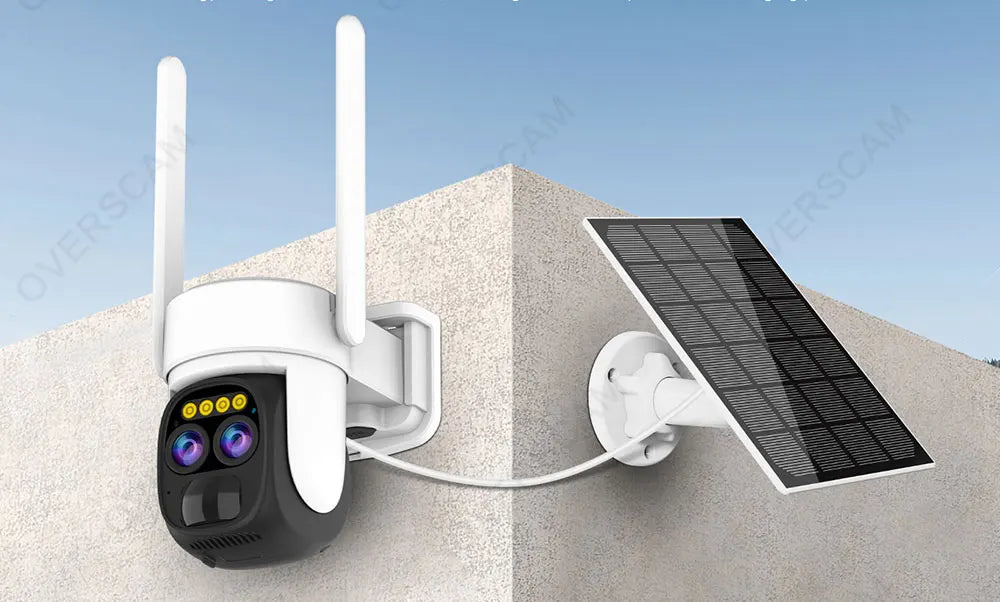 10X Zoom Dual Lens WIFI Solar Cameras 8MP Wireless Surveillance PTZ Battery Camera 4K Color Night Vision Two Way Audio O-KAM APP
