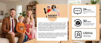 XGODY 4K Projector 32GB Video Projector 650ANSI Native 1080P Autofocus & Keystone Portable Home Theater with Android 11 BT 5.2