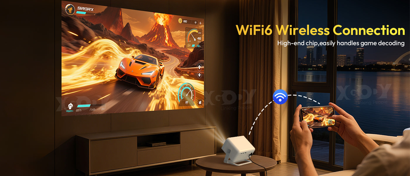 XGODY 4K Projector 32GB Video Projector 650ANSI Native 1080P Autofocus & Keystone Portable Home Theater with Android 11 BT 5.2