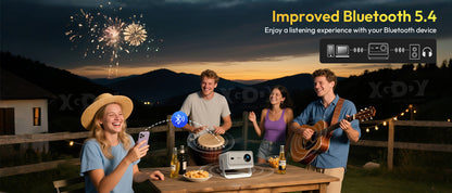 XGODY 4K Projector 32GB Video Projector 650ANSI Native 1080P Autofocus & Keystone Portable Home Theater with Android 11 BT 5.2