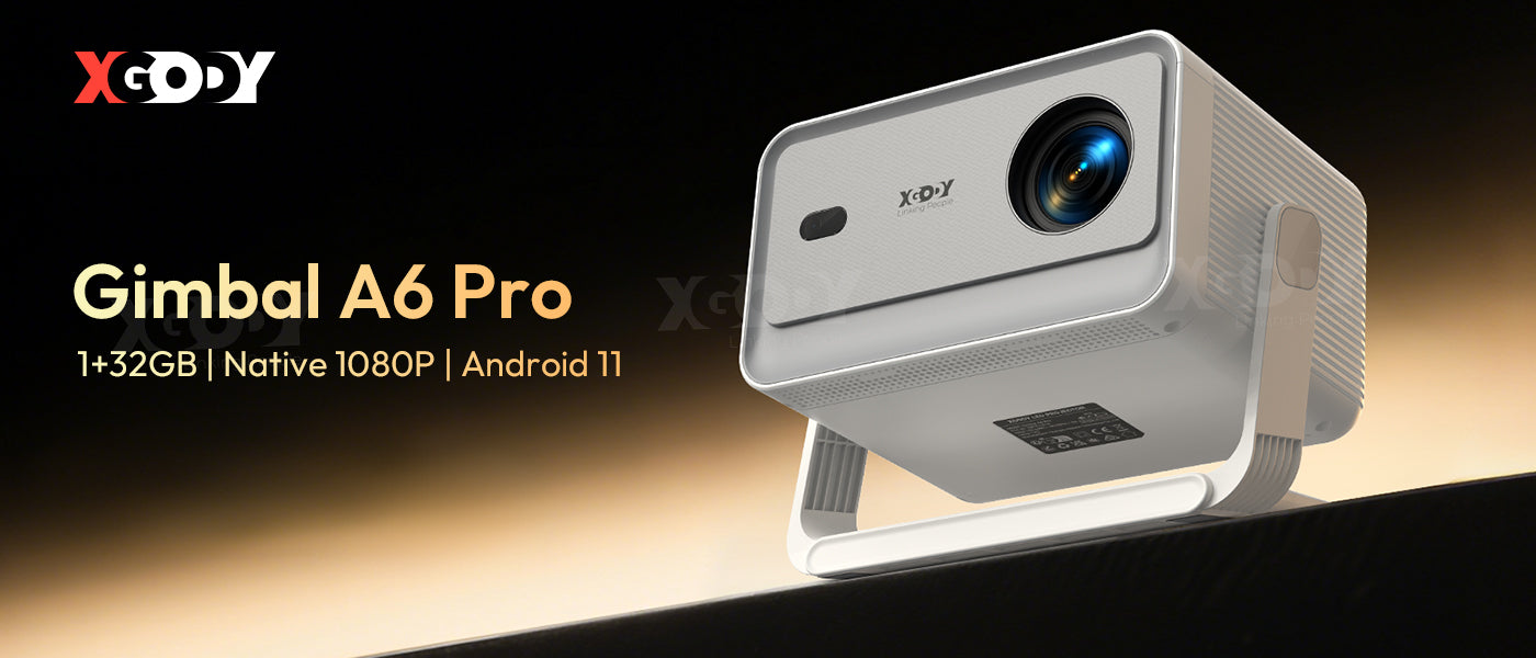 XGODY 4K Projector 32GB Video Projector 650ANSI Native 1080P Autofocus & Keystone Portable Home Theater with Android 11 BT 5.2