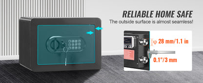 VEVOR 1.2/0.5 Cubbic Fit Electronic Safe Deposit Safe Box W/ Digital Access & Override Keys for Store Money Gun Jewelry Document