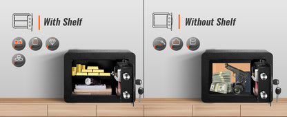 VEVOR 1.2/0.5 Cubbic Fit Electronic Safe Deposit Safe Box W/ Digital Access & Override Keys for Store Money Gun Jewelry Document