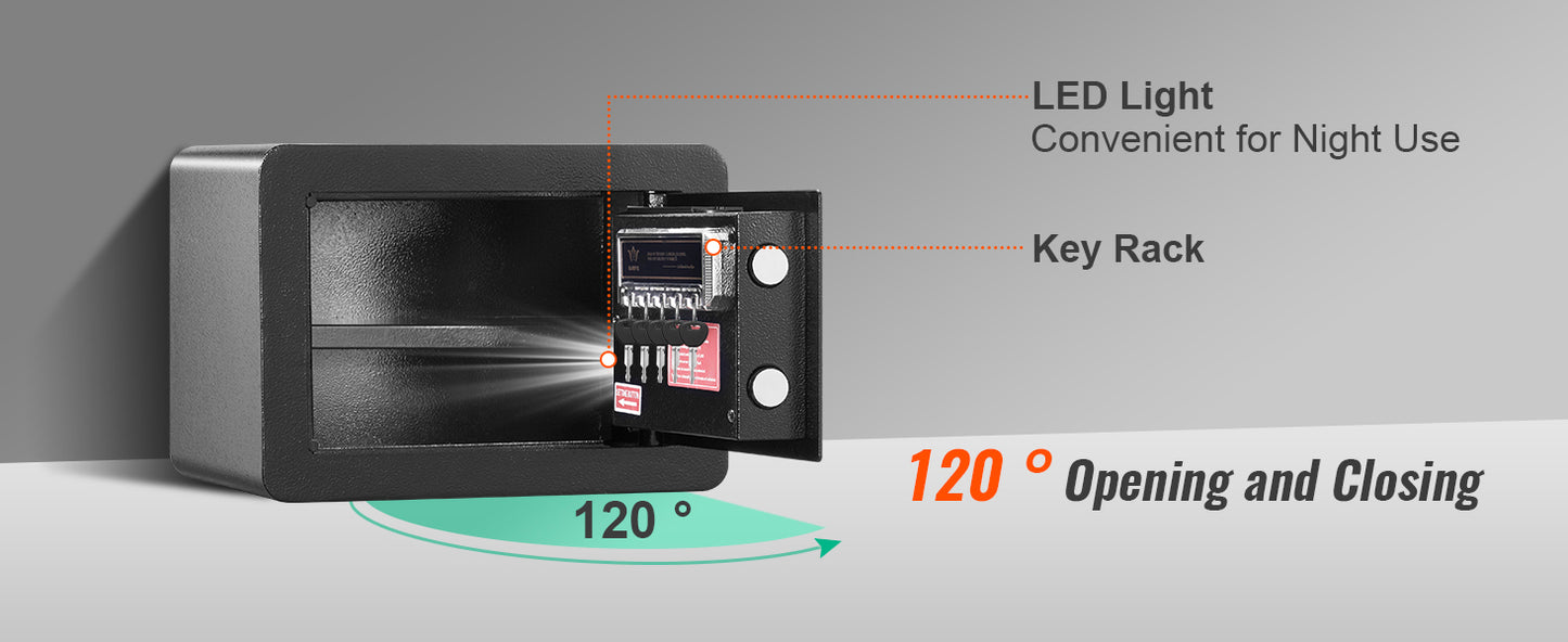 VEVOR 1.2/0.5 Cubbic Fit Electronic Safe Deposit Safe Box W/ Digital Access & Override Keys for Store Money Gun Jewelry Document