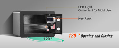VEVOR 1.2/0.5 Cubbic Fit Electronic Safe Deposit Safe Box W/ Digital Access & Override Keys for Store Money Gun Jewelry Document