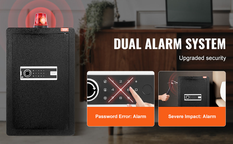 SucceBuy Single Door 4.0 cu.ft Safe Box w/ Key Lock Password & Fingerprint Safe Lock Box with Fireproof Bag Key Rack & LED Light