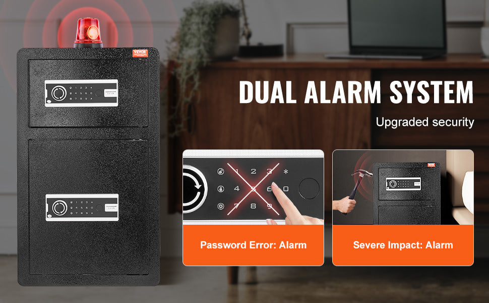 SucceBuy Single Door 4.0 cu.ft Safe Box w/ Key Lock Password & Fingerprint Safe Lock Box with Fireproof Bag Key Rack & LED Light