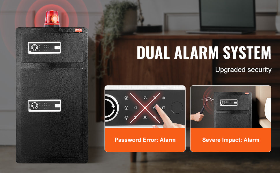 SucceBuy Single Door 4.0 cu.ft Safe Box w/ Key Lock Password & Fingerprint Safe Lock Box with Fireproof Bag Key Rack & LED Light