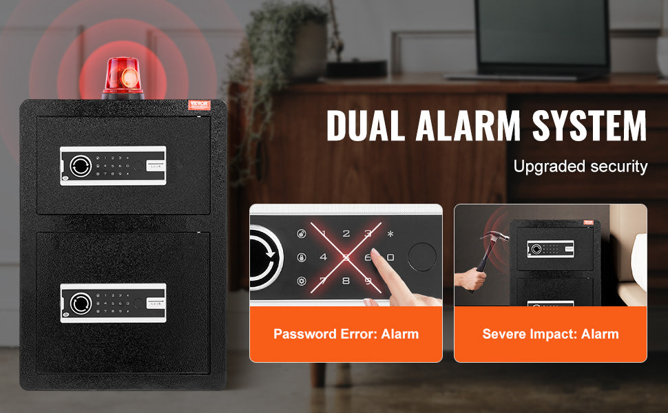 SucceBuy Single Door 4.0 cu.ft Safe Box w/ Key Lock Password & Fingerprint Safe Lock Box with Fireproof Bag Key Rack & LED Light