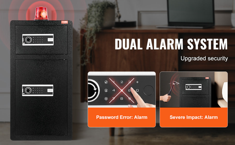 SucceBuy Single Door 4.0 cu.ft Safe Box w/ Key Lock Password & Fingerprint Safe Lock Box with Fireproof Bag Key Rack & LED Light